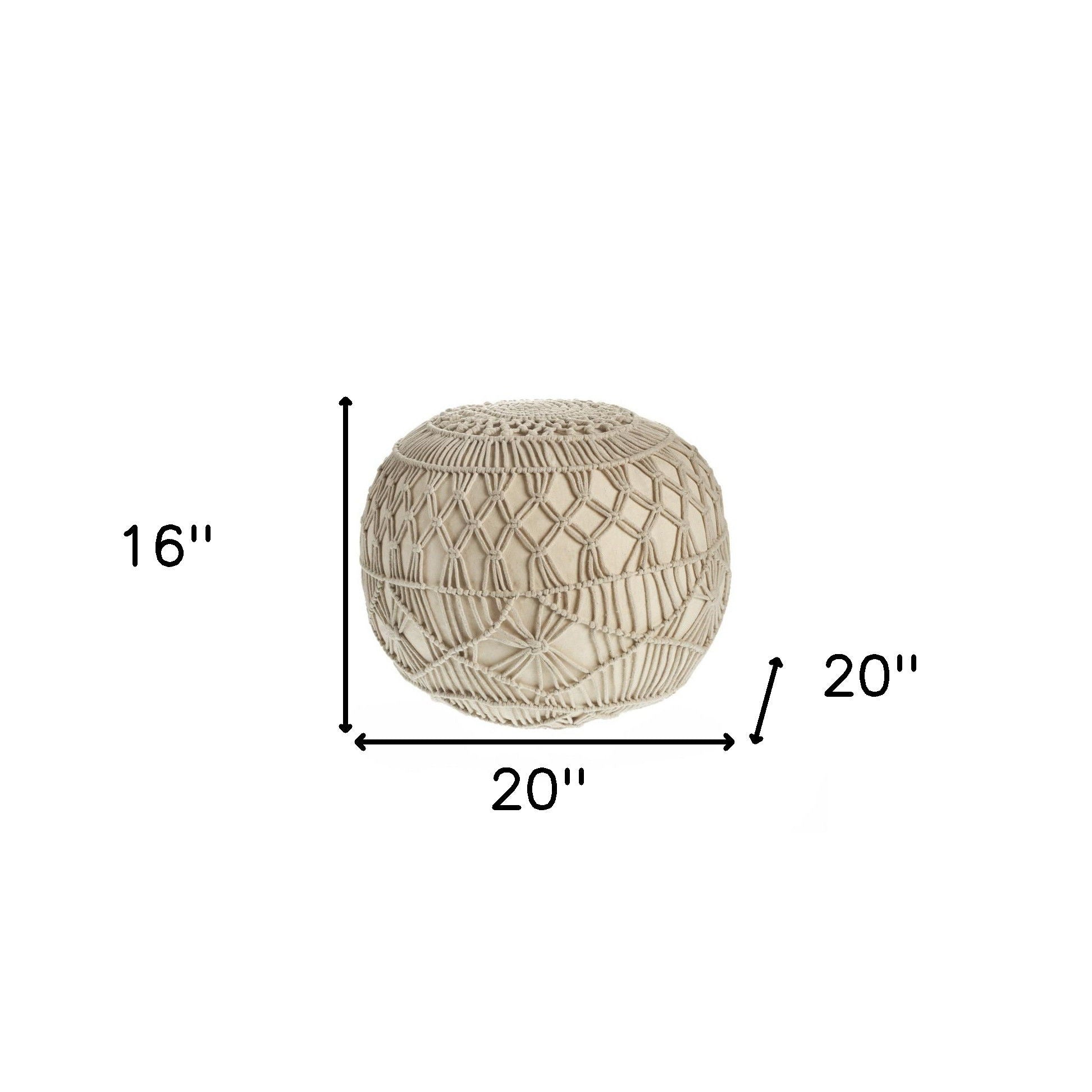 Cotton Ottoman Round - Cream