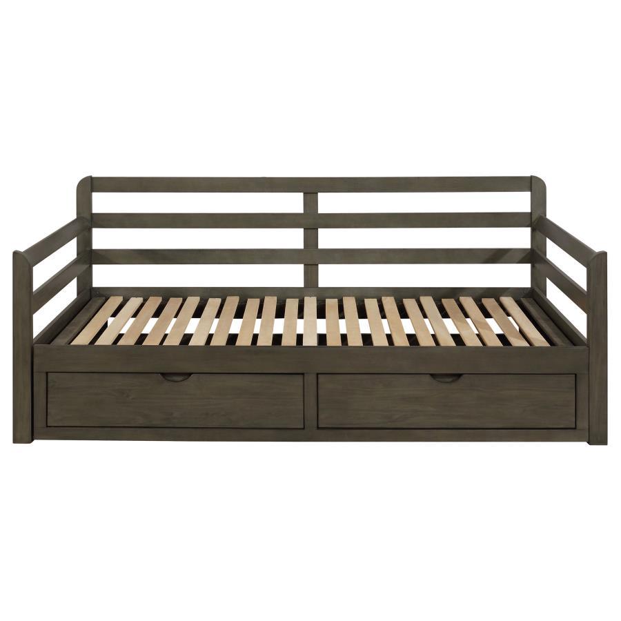 Sorrento - 2-Drawer Twin Long Daybed With Extension Trundle - Gray by CoasterEssence | Bel Furniture