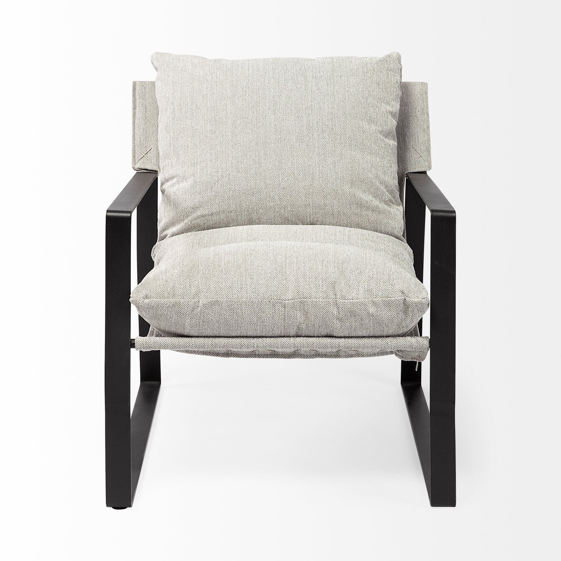 Fabric Lounge Chair - Gray / Black