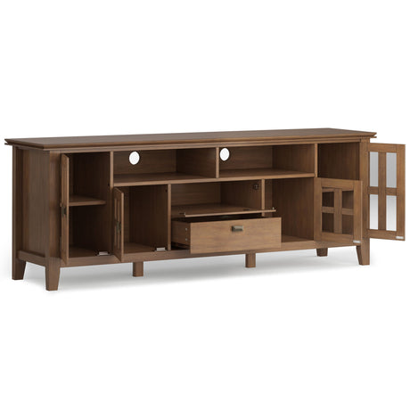 Artisan - TV Media Stand - Rustic Natural Aged Brown by Simpli-Home | Bel Furniture