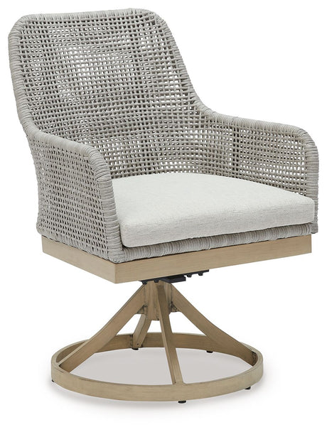 Seton Creek - Gray - Swivel Chair With Cushion (Set of 2) by Signature Design by Ashley® | Bel Furniture