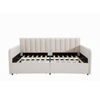 Flora - Upholstered Daybed With 2 Drawers Ribbed Tufted Backrest in Lavish Modern Design