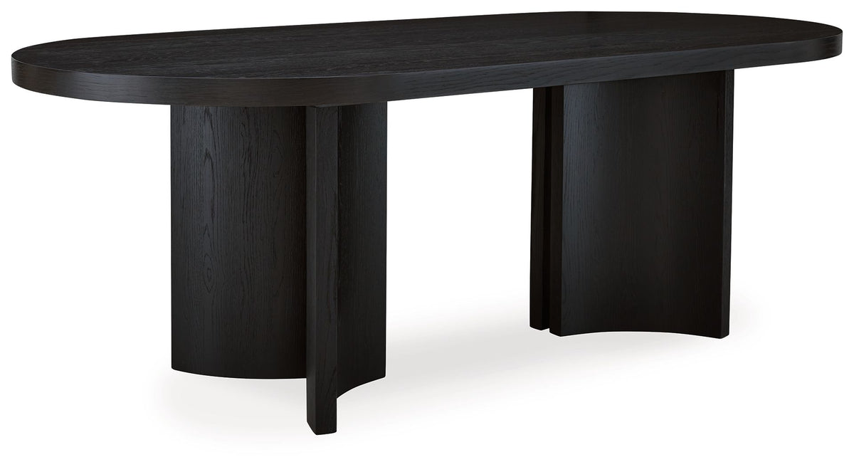 Rowanbeck - Black - Oval Dining Room Table by Signature Design by Ashley® | Bel Furniture