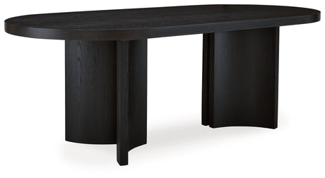 Rowanbeck - Black - Oval Dining Room Table by Signature Design by Ashley® | Bel Furniture