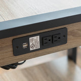 Modern Computer Desk With USB Ports - Driftwood by Walker Edison | Bel Furniture