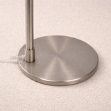 Serene - Floor Lamp With Rotary Switch Base Linen Shade - Brushed Nickel / White