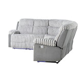 Bruni - Sectional Sofa With LED Lighting And Manual Recline - Gray