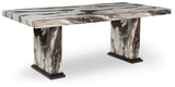 Jeshina - Dark Brown / Beige - Dining Table by Signature Design by Ashley® | Bel Furniture