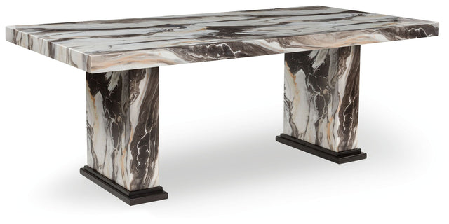 Jeshina - Dark Brown / Beige - Dining Table by Signature Design by Ashley® | Bel Furniture