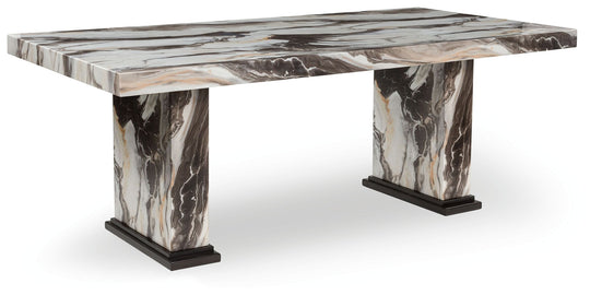 Jeshina - Dark Brown / Beige - Dining Table by Signature Design by Ashley® | Bel Furniture