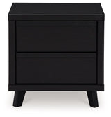 Danziar - Black - Two Drawer Night Stand by Signature Design by Ashley® | Bel Furniture