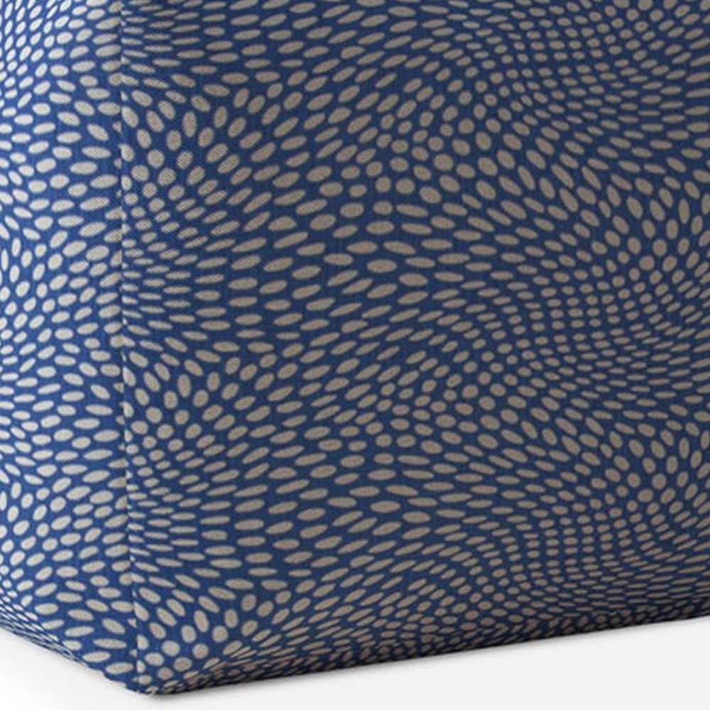 Canvas Polka Dots Pouf Ottoman - Blue / White