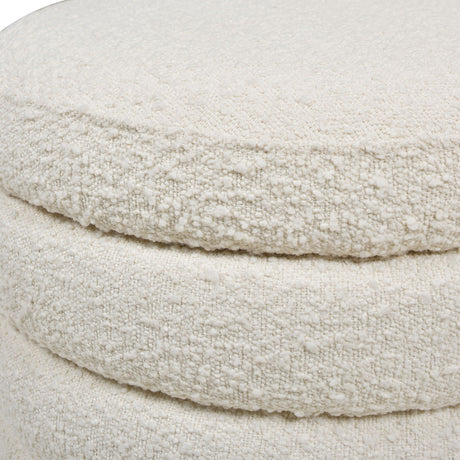 Fuji - Oversized Round Storage Ottoman by Jennifer Taylor Home | Bel Furniture