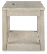 Marxhart - Bisque - Square End Table by Signature Design by Ashley® | Bel Furniture