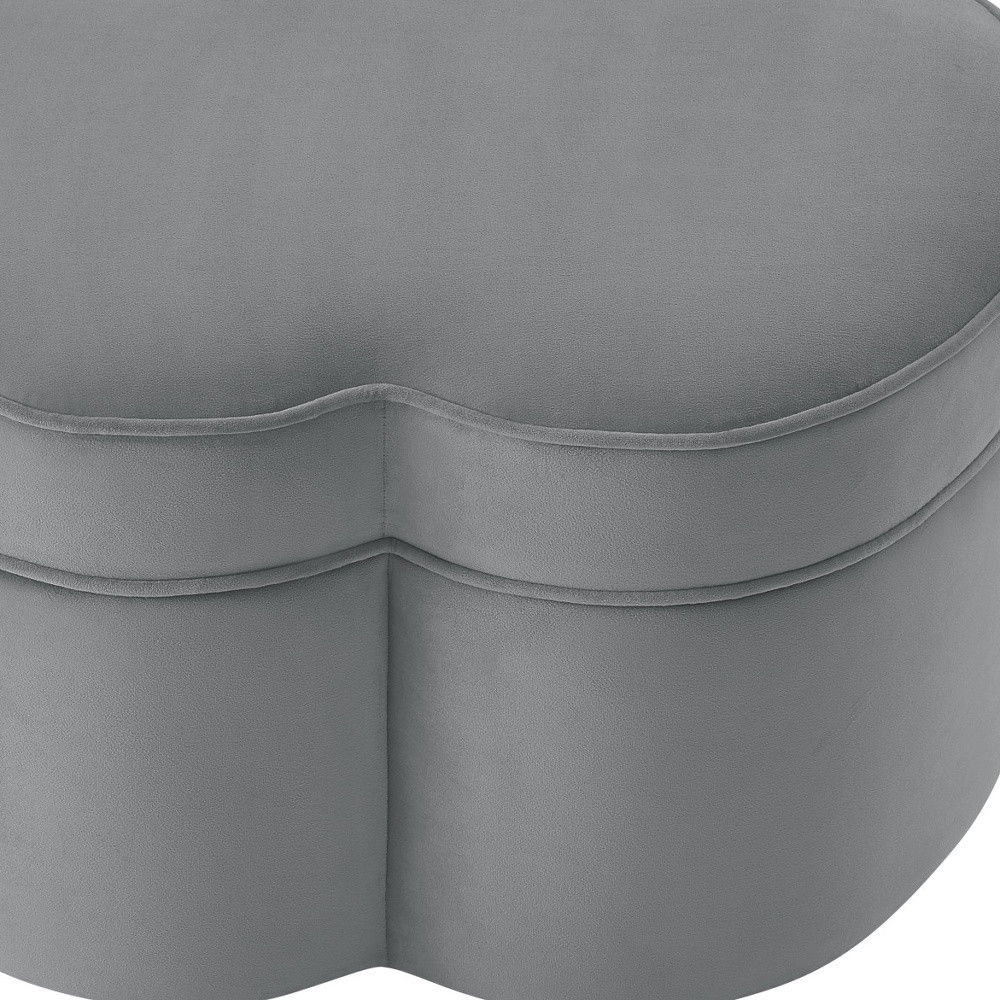 Velvet Specialty Cocktail Ottoman - Gray