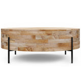 Rayburn - Drum Coffee Table - Natural by Simpli-Home | Bel Furniture