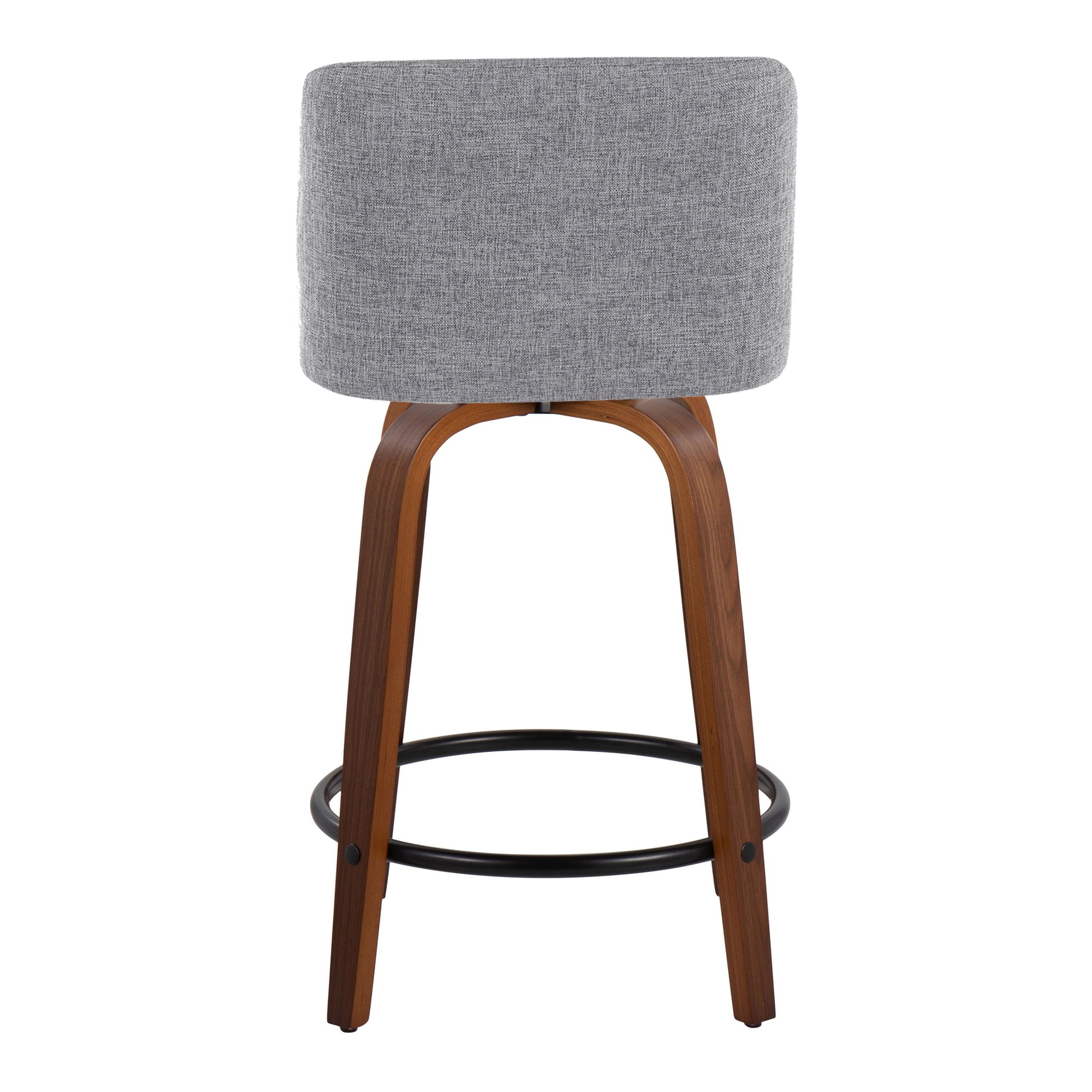 Toriano - Mid Century Modern, Fixed Height Counter Stool & Swivel And Round Footrest (Set of 2)