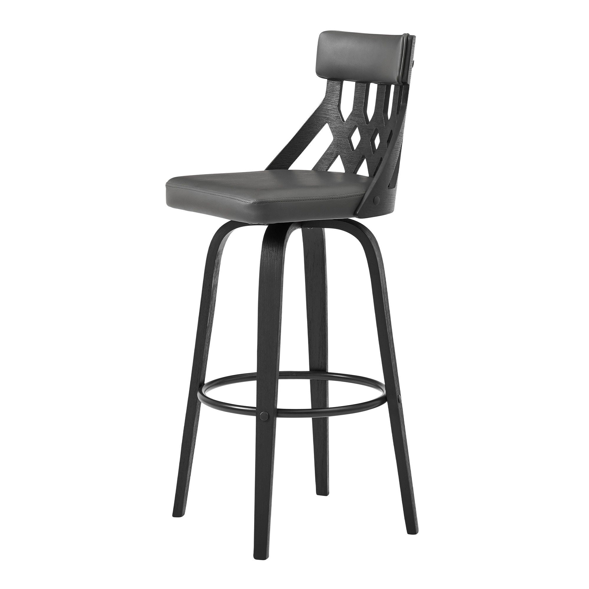 Swivel Backless Counter Height Bar Chair - Gray / Black