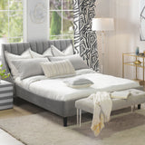 Aspen - Vertical Tufted Modern Headboard Platform Bed Set by Jennifer Taylor Home | Bel Furniture