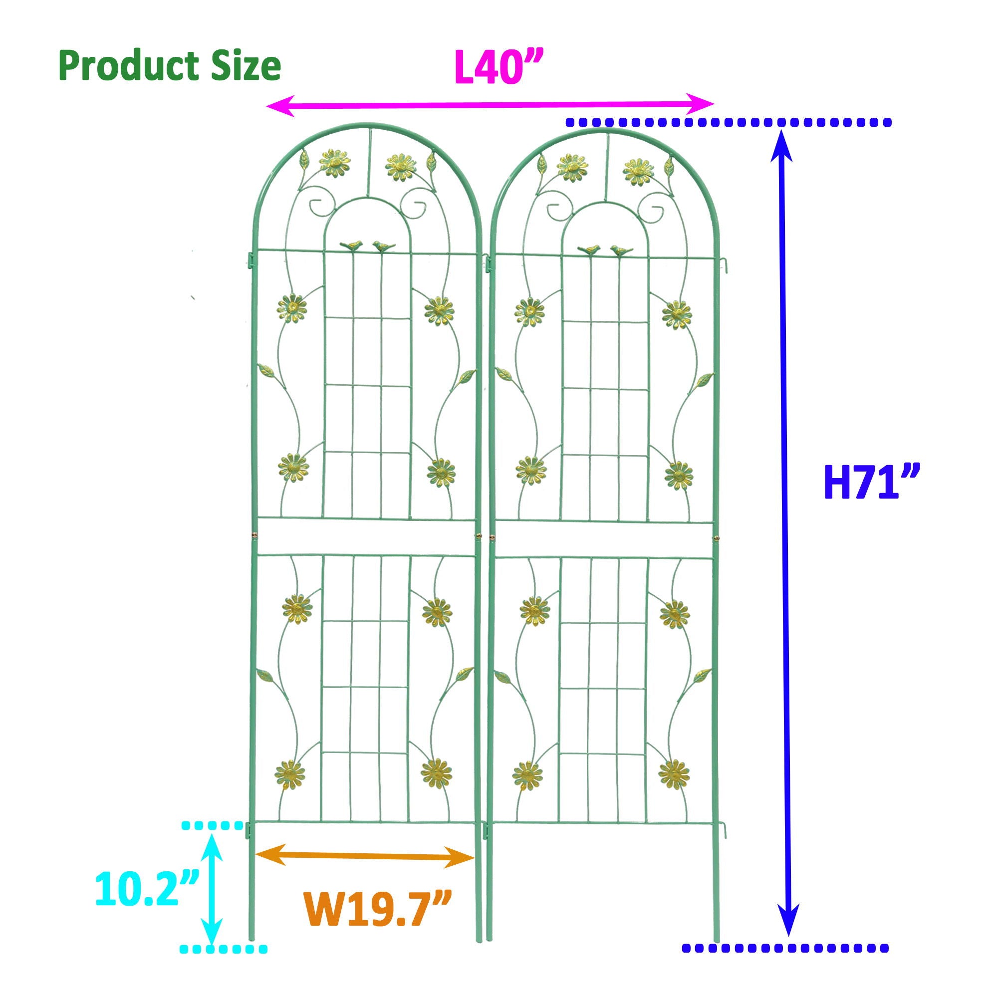 Metal Garden Trellis Rustproof Trellis For Climbing Plant Outdoor Flower Support