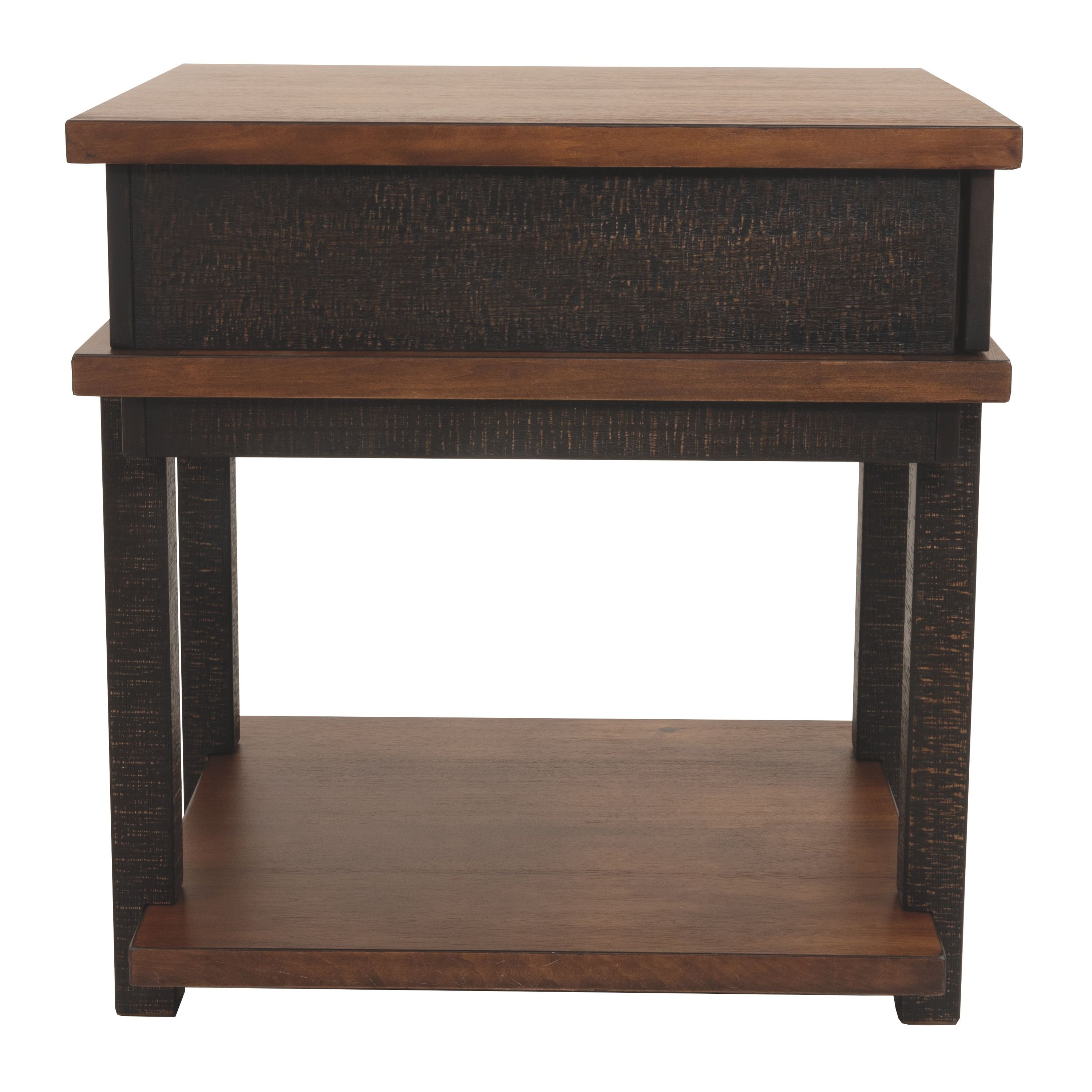 Stanah - Brown / Beige - Rectangular End Table