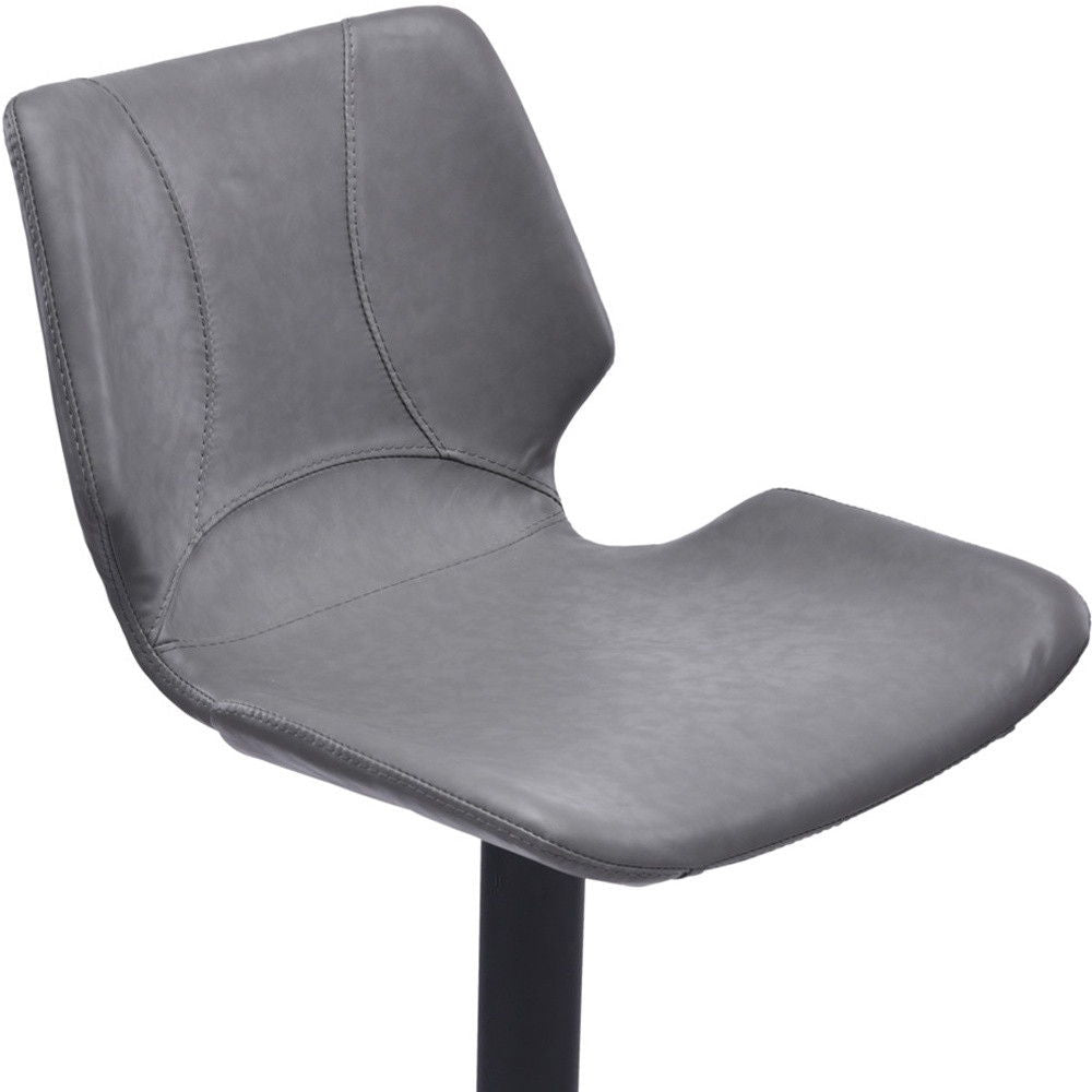 43" Faux Leather Swivel Low Back Adjustable Height Bar Chair - Gray / Black