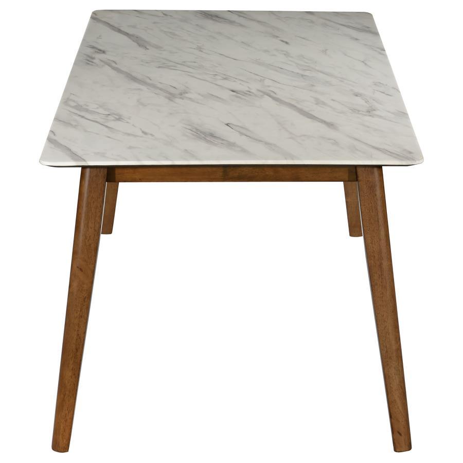 Everett - Rectangular Faux Marble Dining Table - White