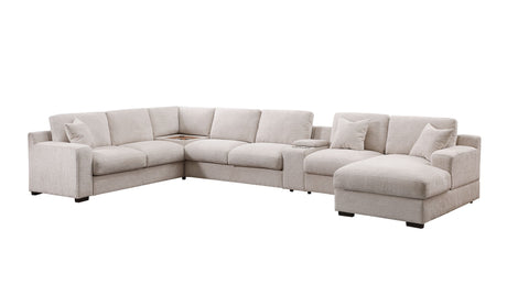 Celine - Fabric Corner Sectional Sofa With Right-Facing Chaise, Cupholders, And Charging Ports - view 19