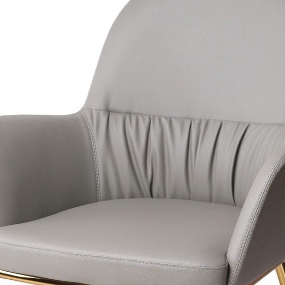 Mod Faux Leather And Gold Accent Chair - Gray