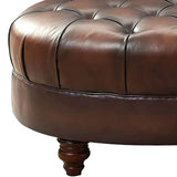 Newport - Leather Ottoman - Caramel by Hydeline Furniture | Bel Furniture