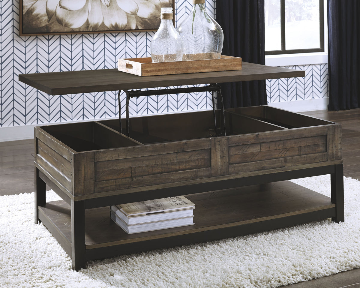 Johurst - Grayish Brown - LIFT TOP COCKTAIL TABLE by Signature Design by Ashley® | Bel Furniture