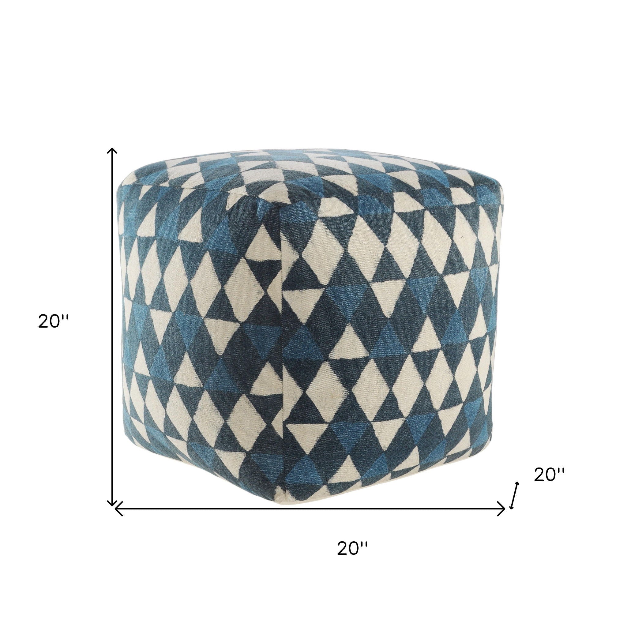 Cotton Ottoman 20" - Blue