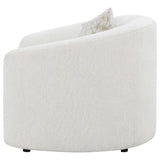 Rainn - Boucle Upholstered Sloped Arm Accent Chair - Latte by CoasterEssence | Bel Furniture