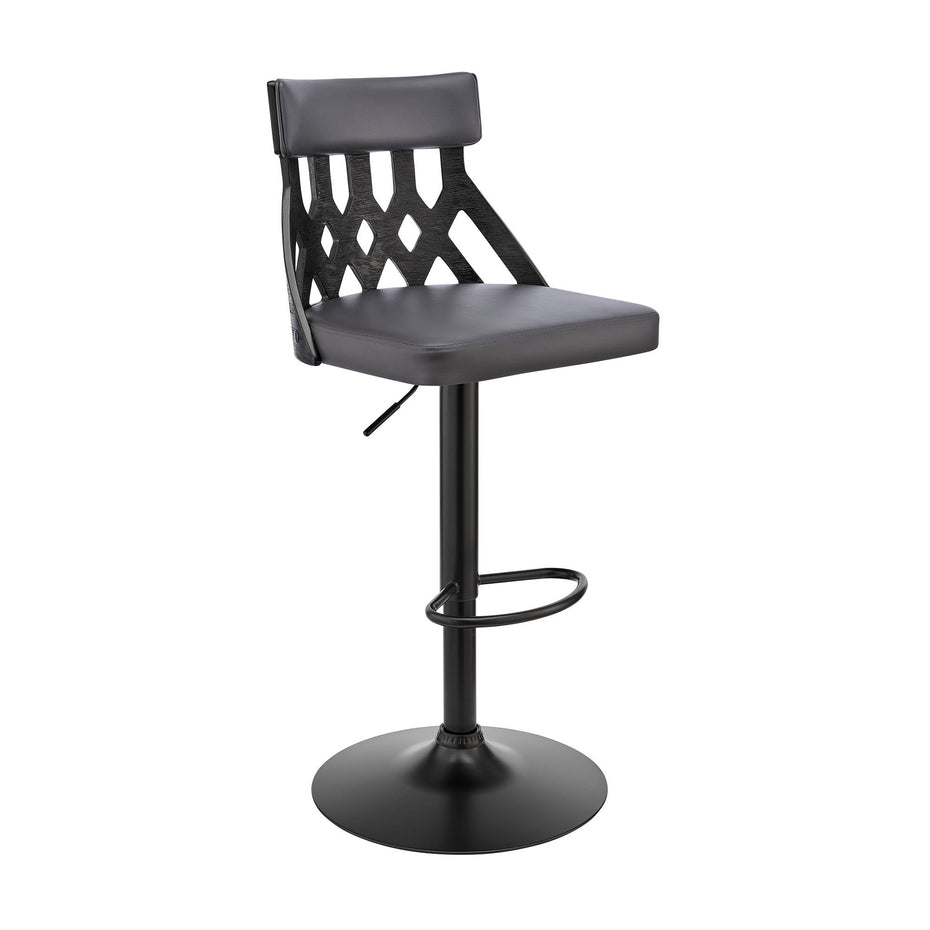 45" Swivel Adjustable Height Bar Chair - Gray / Black