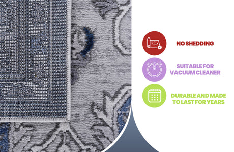 Marfi - 8' X 10' Oriental Area Rug - Gray / Blue - view 3