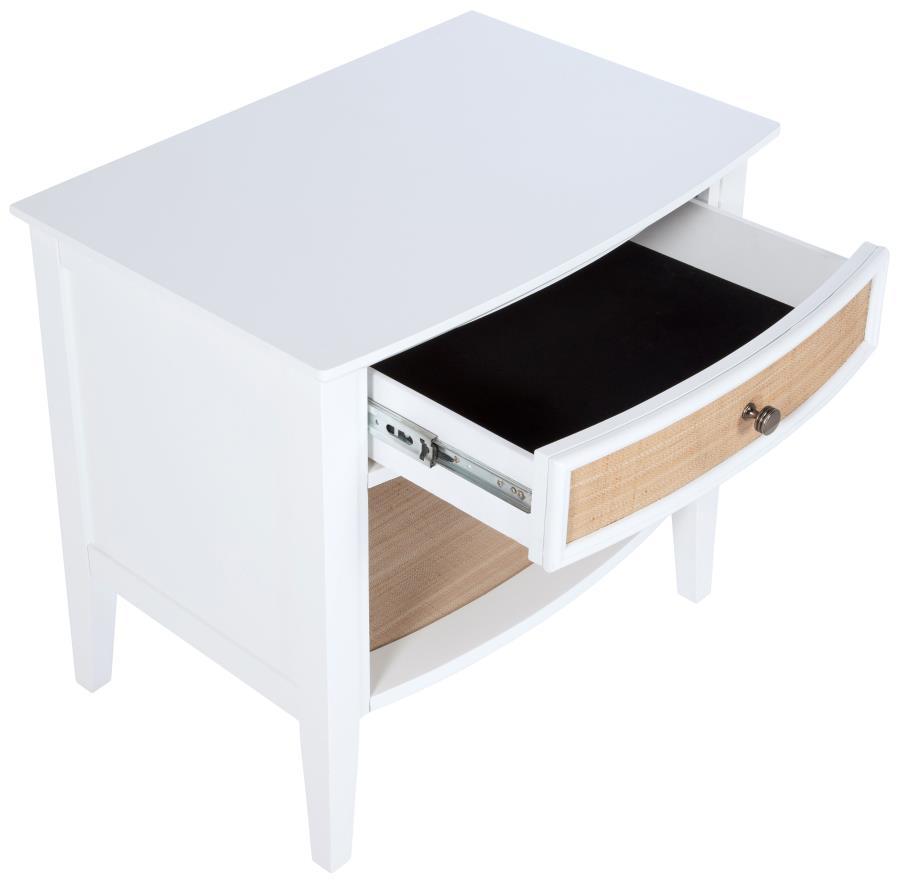 Bexhill - 1-Drawer Nightstand Bedside Table - White by Coaster Fine Furniture | Bel Furniture