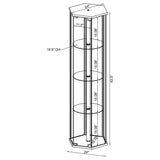 Zahavah - 4-Shelf Hexagonal Clear Glass Curio Cabinet by CoasterEveryday | Bel Furniture