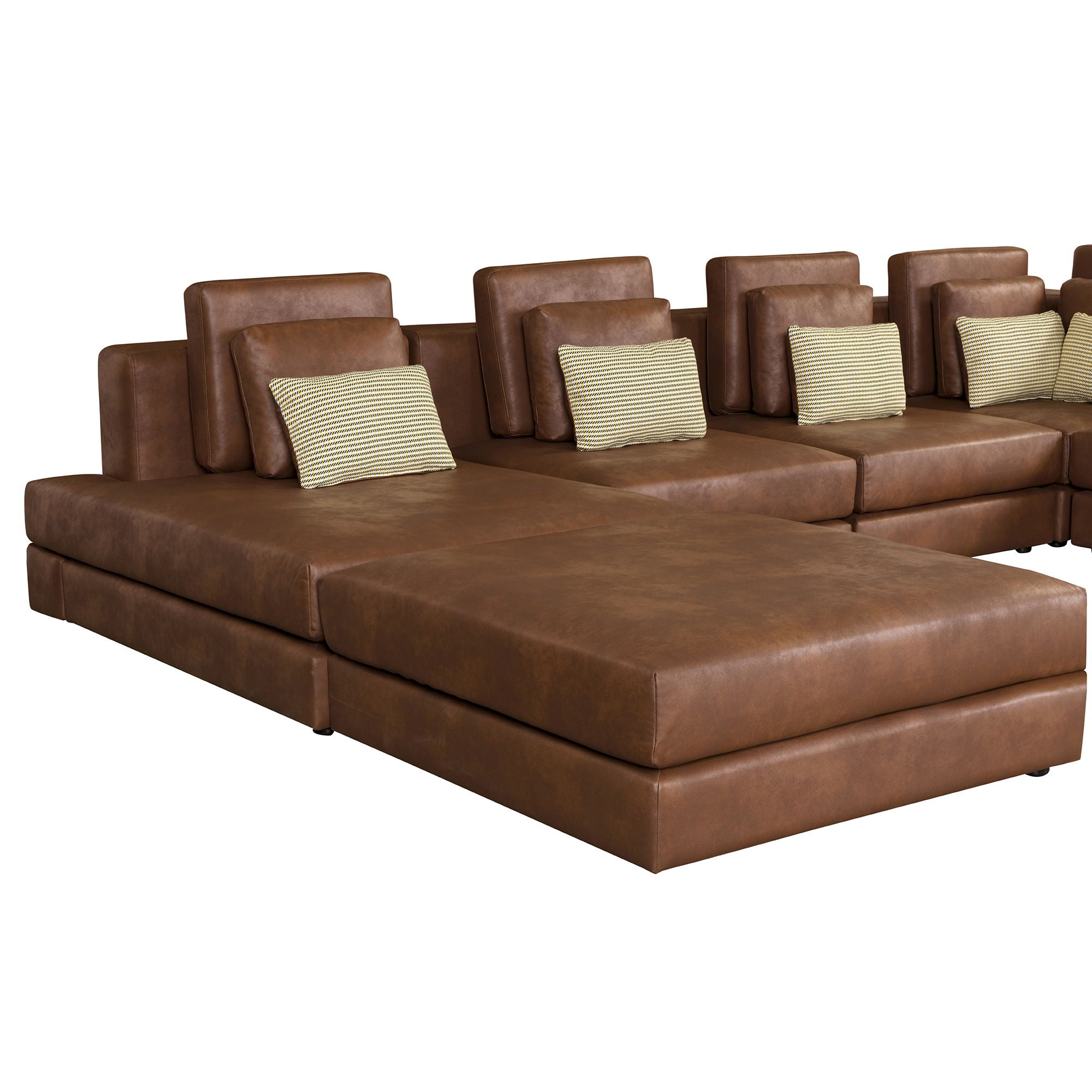 Modular Sectional Sofa Corner Sofa Chaise Lounge With Movable Ottoman For Living Room