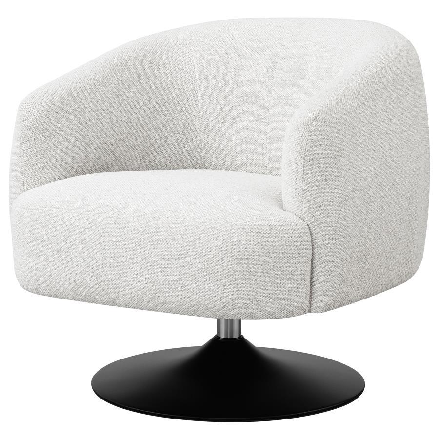 Dave - Upholstered Barrel Back Swivel Club Chair - Beige by CoasterElevations | Bel Furniture
