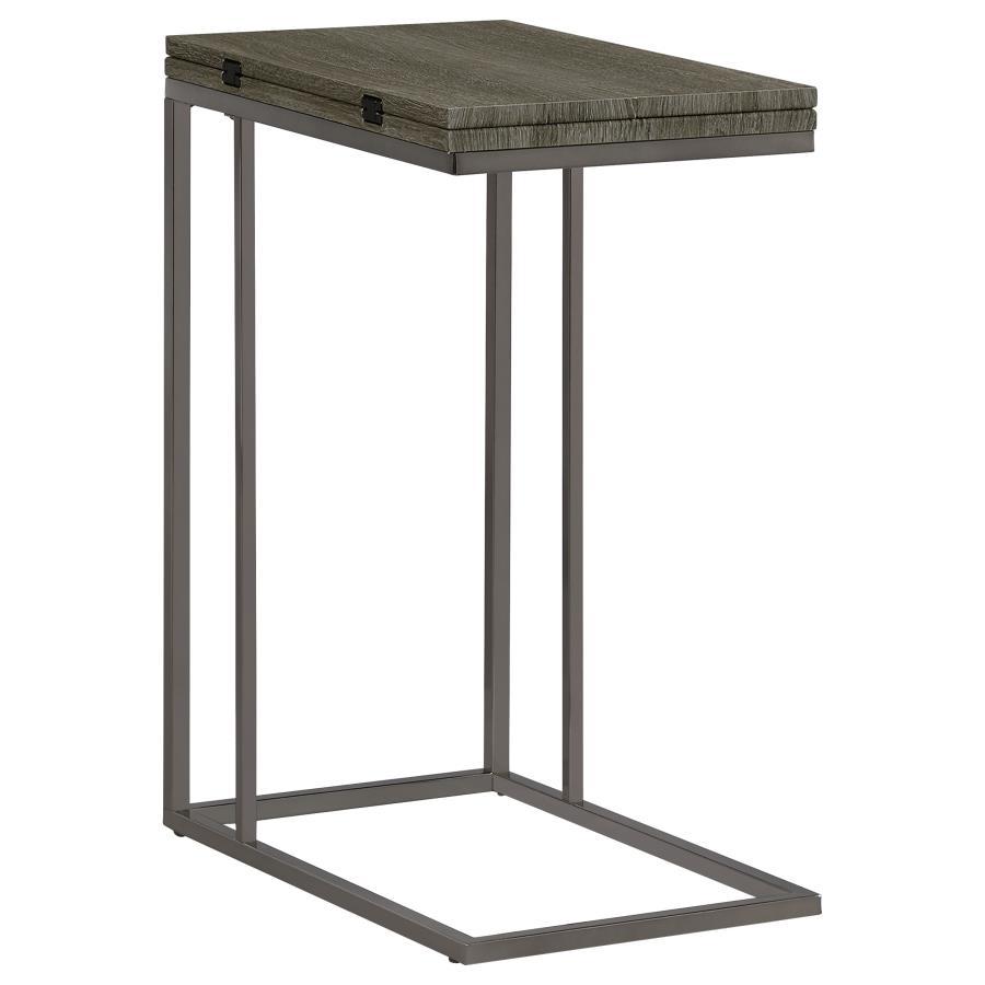 Pedro - Expandable C-Shaped Sofa Side Table Dark Gray by CoasterEveryday | Bel Furniture