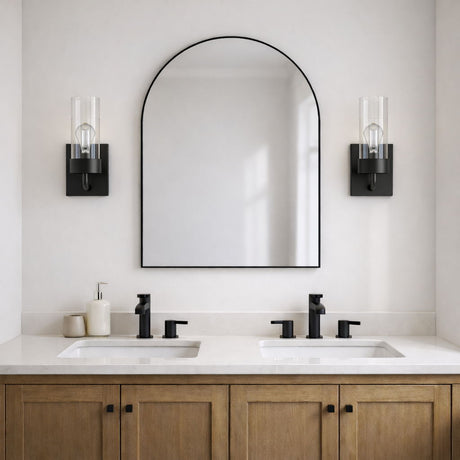 Zephyr - Single Light Sconce - Black / Clear - view 4