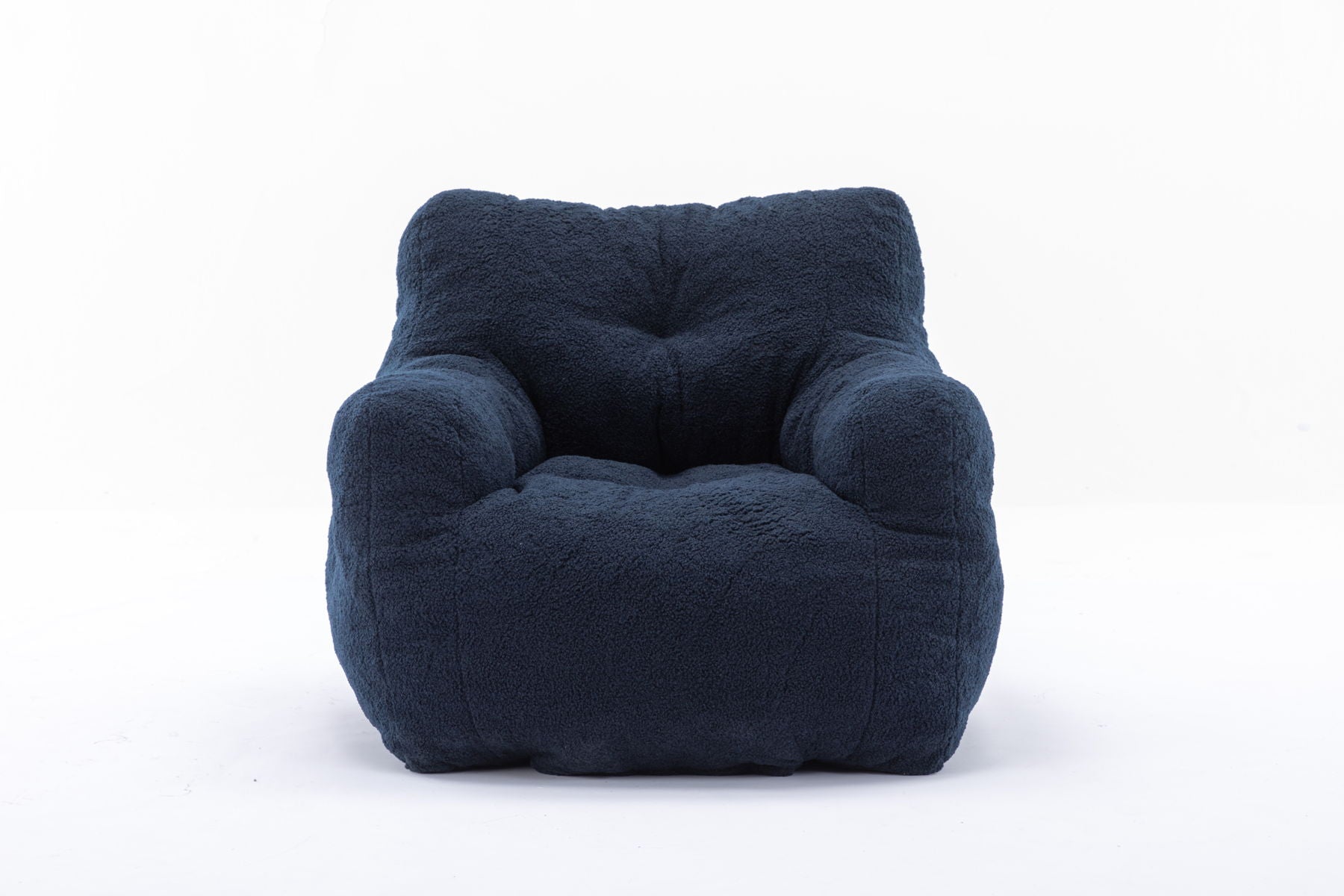 Soft Teddy Fabric Tufted Foam Bean Bag Chair With Teddy Fabric