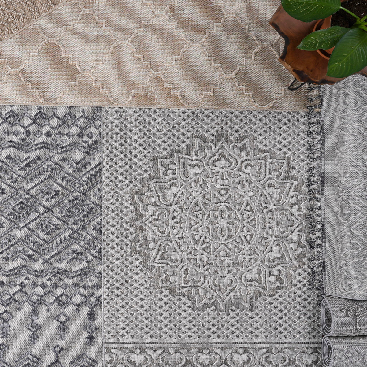 Guros - 4' X 6' Traditional Indoor / Outdoor Area Rug - Natural
