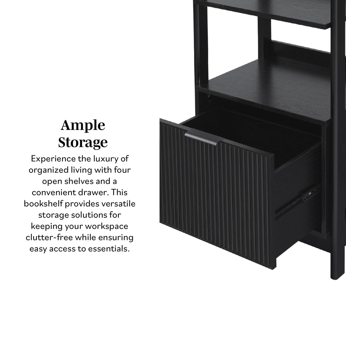 Transitional Narrow Bookshelf With Drawer On Bottom by Walker Edison | Bel Furniture