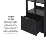 Transitional Narrow Bookshelf With Drawer On Bottom by Walker Edison | Bel Furniture