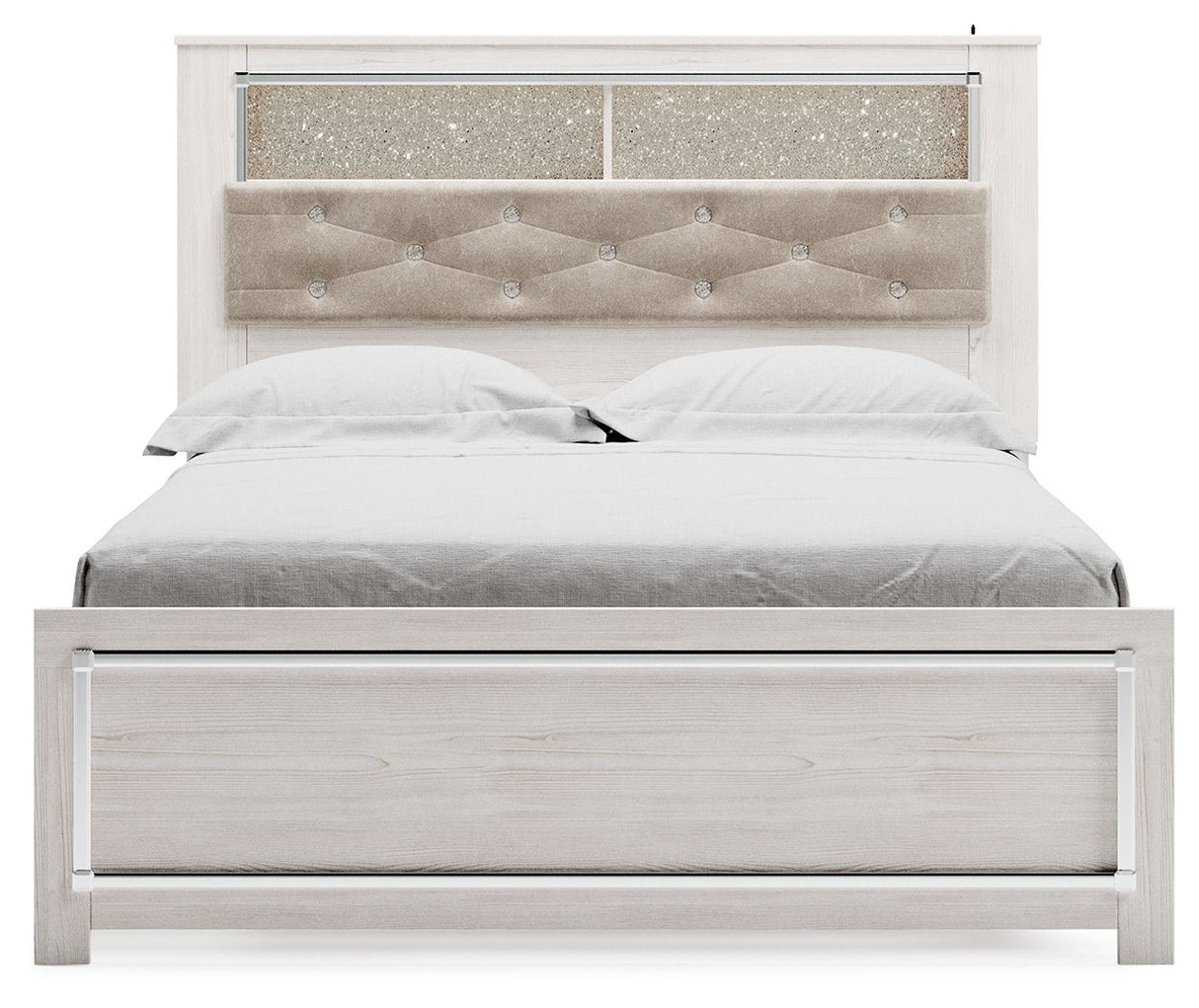 Altyra - White - Queen Panel Bookcase Bed With Roll Slats by Signature Design by Ashley® | Bel Furniture