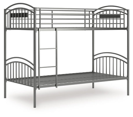 Lanceburg - Twin/Twin Bunk Bed With Ladder - Gray - view 6