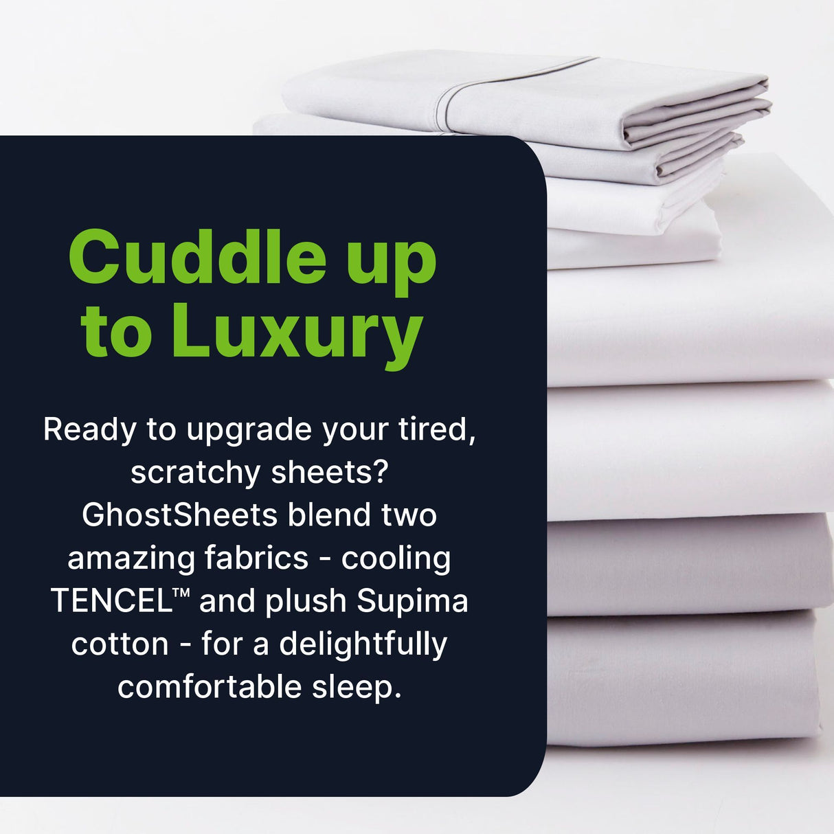 Sheet Set Luxurious Supima Cotton, Wrinkle Resistant, Breathable, With 2 Ghostgrip Band