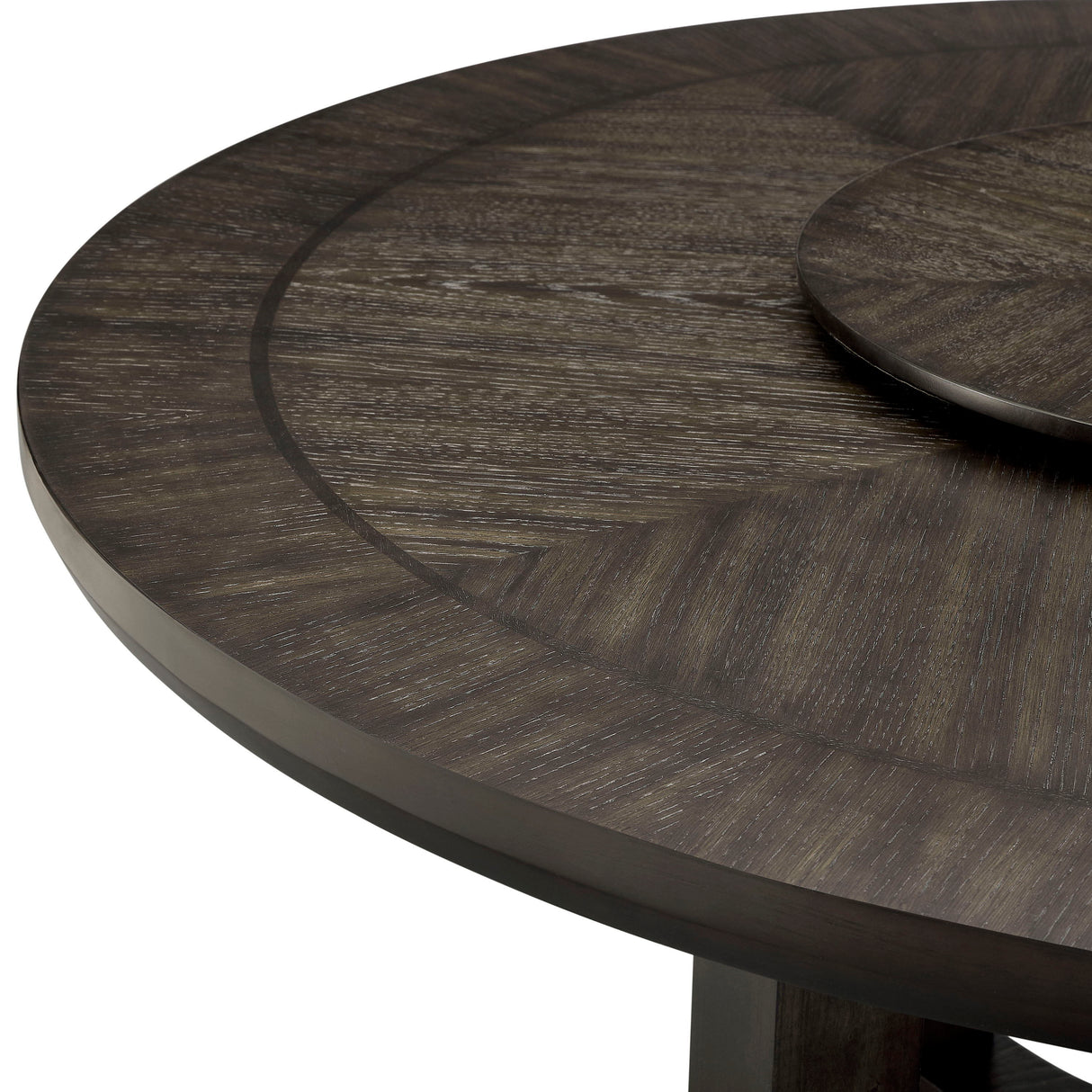 Jeffries - Round Table With Lazy Susan - Espresso by Crown Mark | Bel Furniture