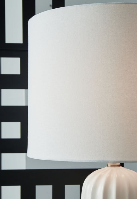 Clarkland - White - Ceramic Table Lamp (Set of 2) by Signature Design by Ashley® | Bel Furniture